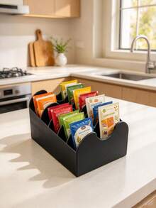 1pc 8-Compartment Kitchen Storage Box, Baking & Cooking Organizer, Large Capacity Spice Rack, Desktop Tool Holder Tray, Other Storage Rack, Suitable For Kitchen Countertop, Cabinet And Refrigerator Spice Packet Storage, Home Storage, Home Decor, Kitchen Accessories, Practical Desktop Storage Rack, Desktop Ornament, Housewarming Gift, Best Choice For Christmas Gift To Friends - Multicolor - View 4