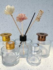 Black Glass Aromatherapy Bottle Set - Includes Lid, Stopper, Funnel And Diffuser Sticks. Suitable For Daily Home Use In Living Room Or Bathroom; Practical Gift For Women, Perfect For Halloween Or Christmas. - Multicolor - View 7