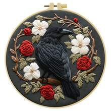 15*15cm/5.9*5.9in 20*20cm/7.9*7.9in,Halloween Flowers Embroidery Kit, DIY Handmade Embroidery Set For Adult Beginners, Home Gift, Women's Sewing Gift, Including User Manual, Printed Pattern Fabric, Embroidery Frame, Needle And Thread. - Halloween Flowers - View 14