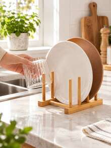 2-Slot/4-Slot Dish Drying Rack – A Versatile Organizer For Plates, Cups, Bowls, Lids, And Cutting Boards; Combines Drying And Storage Functions-An Excellent Tool For Kitchen Cabinet Organization. - View 2