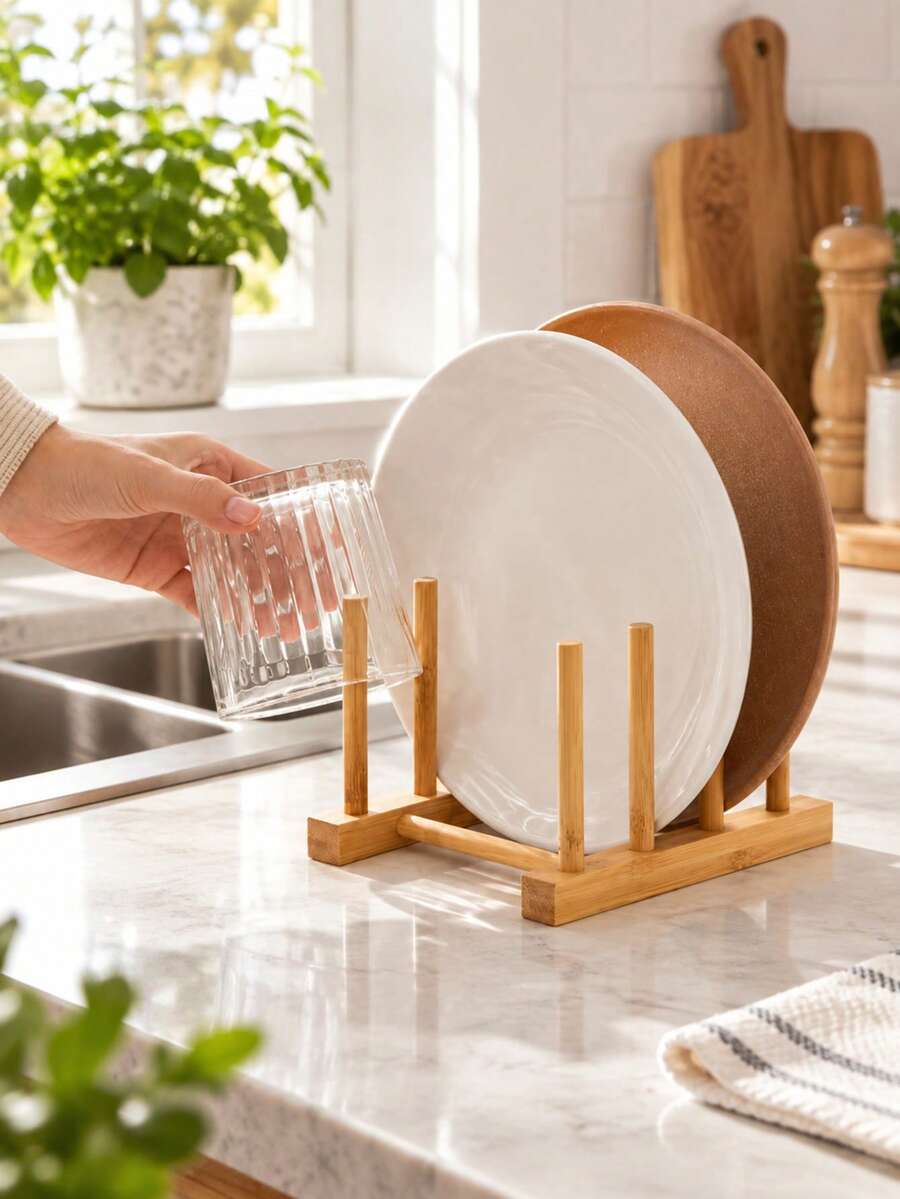 2-Slot/4-Slot Dish Drying Rack – A Versatile Organizer For Plates, Cups, Bowls, Lids, And Cutting Boards; Combines Drying And Storage Functions-An Excellent Tool For Kitchen Cabinet Organization.
