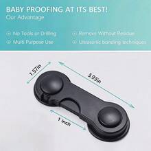 Khóa tủ đa năng, khóa ngăn kéo dán không cần khoan, khóa an toàn cho trẻ em bằng chất liệu ABS, phù hợp cho tủ, ngăn kéo, tủ lạnh, lò nướng, nội thất gia đình - A - Xem 4