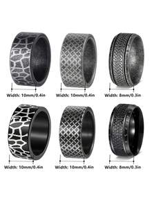 3PCS Simple Retro Celtic Braided Stainless Steel Rings, Men's Jewelry Accessories, Anniversary Gift For Men, Wear For Daily And Party - 3-pack - View 4