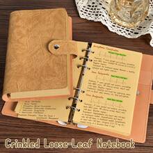 A6 Kraft Paper Notebook, Highly Attractive INS Style Loose-Leaf Detachable Notebook, Soft Cover Portable Planner, Study Note-Taking Supplies - Multicolor - View 4