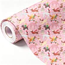 Gulungan Kertas Pembungkus Lucu/Pangsit Cocok Untuk Hadiah Natal, Ulang Tahun, Dekorasi Pesta - Pangsit Menggemaskan, Topi Santa, Pita, Kepingan Salju, Kue Jahe & Lembaran Pembungkus Hadiah Liburan Berwarna-warni Untuk Kerajinan DIY - beraneka warna - View 9