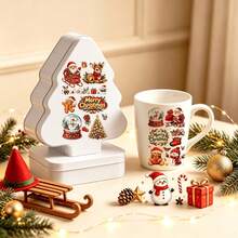 2 Random Classic Christmas Theme Party Temporary Tattoo Stickers, Including Santa Claus, Christmas Tree, Bells, Snowflakes, Reindeer And Other Elements, Suitable For Christmas, New Year, Birthday Gifts. - Multicolor - View 3