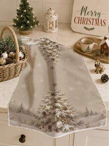 2pcs Christmas Vintage Christmas Tree Pattern Kitchen Towels, Soft Polyester Material Dish Cloths, Suitable For Kitchen Decor, Kitchen Cleaning, Holiday Party Decoration, Kitchen & Bathroom Supplies Home Essentials, Home Decor, Housewarming Gift - Multicolor - View 4