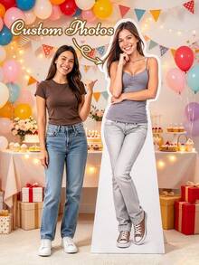 Custom Life-Size Cardboard Standee Personalized High-Resolution Standee Upload Your Photo - Wedding, Graduation, Birthday, Halloween Party - Multicolor - View 1