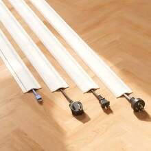 A Roll Of Self-Adhesive Floor Cable Protector, Designed To Manage Power Cords, With A White Base Cover To Prevent Cables From Tangling On Floors, Walls, And Desks - A - View 6