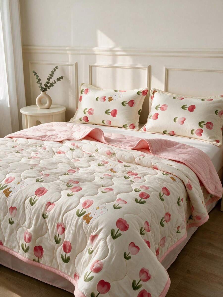1 pièce Couverture rafraîchissante ultra-douce - Literie légère toutes saisons, avec motif à carreaux élégant, 100% polyester, lavable en machine, convient pour lit simple/double, hôtel, camping et décoration de la maison, rentrée scolaire/saison scolaire/literie de dortoir, literie de luxe de qualité hôtelière | Design moderne cousu | Technologie gaufrée - Rose bonbon - Voir 1