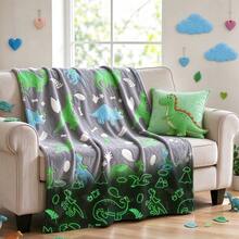 1pc Forest Volcano Dinosaur Glow-In-The-Dark Blanket, Soft Flannel Blanket, Suitable For Sofa, Living Room, Bedroom And Outdoors, Holiday Decoration Gift, Perfect For Teens And Adults - Multicolor - View 14
