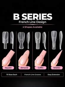 nailpop Trapezoid French Line Dual-Use Nail Molds Transparent Acrylic Top Molds For French Manicure Extension Fast Shaping Gel Molds Reusable Suitable For Home Salon Beginners - Clear - View 4