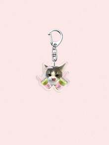 1PC/7PCS Funny Cat Keychain, Cat Drinking Matcha Beverage Bag Charm, Backpack Charm, Car Keychain And Phone Accessory, Perfect Small Gift For Boyfriend, Girlfriend, Family, Friends And Cat Lovers, Christmas Gift, Almost Sold Out - A - View 15