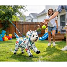 Waterproof Four-Legged Dog Raincoat, Full Coverage All-In-One Pet Rain Poncho, Anti-Dirty Puppy Protective Clothes For Bichon Small Dogs Rainy Day Outdoor Walking - Multicolor - View 2