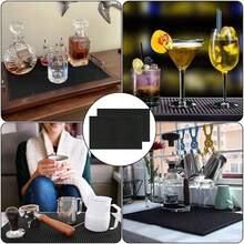 1pc/2pcs Nordic Style PVC Silicone Bar Mat, Rectangular 3 Sizes, Drainable Coaster Heat Insulation Pad, Heat Resistant, Waterproof, Oil-Proof, Non-Slip, Easy To Clean, Multi-Functional Decorative Tabletop Countertop Protector, Suitable For Home Kitchen Counter, Coffee Bar, Bar, Restaurant, Dining Table, Tea Shop, Office Desk - Multicolor - View 9