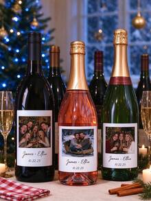 Label Botol Anggur Kustom, Label Wiski Ulang Tahun yang Dipersonalisasi dengan Foto Nama Tanggal, Label Foto Pasangan yang Disesuaikan untuk Pertunangan, Pernikahan, Ulang Tahun, Dekorasi Hadiah Pesta Pengantin, Stiker Prosecco dan Champagne yang Disesuaikan untuk Keluarga dan Teman - MultiWarna - View 9