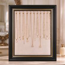 All-In-One Frame-Style Jewelry Display Rack, Wall-Mounted Earring, Ring And Necklace Storage Board, Vintage Jewelry Display Stand, Jewelry Organizer - Multicolor - View 5