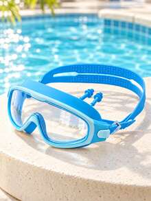 Kids Swimming Goggles With Wide Clear Lens, Adjustable Split Strap & Attached Earplugs, Multiple Colors For Boys And Girls, Pool Swimming - Purple - View 6