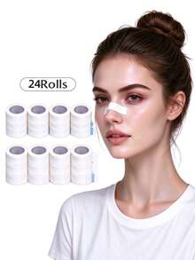 8 Gulungan Plester Hidung Non-Woven untuk Pembentukan Hidung Rhinoplasti, Plester Kertas Hipoalergenik, Plester Mikropori Bernapas, Perekat (Putih) - Putih - View 9