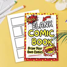 1 Blank Comic Book DIY Handmade Comic Story Sketchbook Multi-Panel Layout Template Drawing Book Creative Doodle Gift - Single Piece - View 6