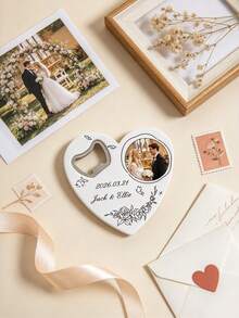 Customized Graduation Heart-Shaped Bottle Opener, Personalized Photo And Name Graduation Keepsake, Customized Graduation Party Gift, Suitable For College/High School Graduates, Unique Graduation Gift - White - View 6