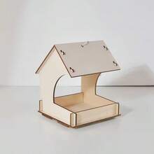Mushroom-Shaped Wooden Bird House With Pull-Out Mesh Tray, Ventilated Parrot Hideout Nesting Shelter, Suitable For Lovebirds, Cockatiels, Small Parrots, Indoor Bird Cage Accessory - A - View 3