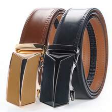 Ratchet Belt For Men - Adjustable Automatic Buckle, Versatile Casual Business Style, Durable Alloy Buckle, Easy To Wear And Suitable For Any Occasion - DP64 65 - View 9