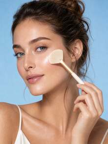 SEPROFE 5pcs Small Fan-Shaped Mask Brushes SPA Skincare Application Tools, Multi-Functional Fan-Shaped Face Makeup Brushes, Suitable For Highlighter And Blush - Multicolor - View 2