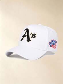 1PC Unisex Curved Brim Baseball Cap, Front Letter Embroidery With Side Letter Number Print, Adjustable Strapback, For Daily, Street, Travel & Hiking - Multicolor - View 5