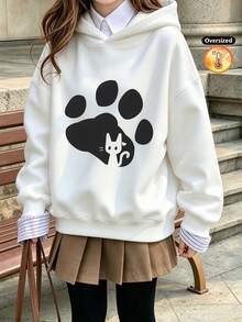 Girls' Hooded Sweatshirts, Fall/Winter Cotton Tops, Knitwear, Girls' Sweatshirts - White - View 3