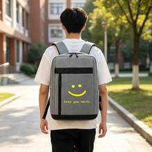 10*29*40cm Funny Smile Pattern Print Backpack For Boys, Business Backpack, Multiple Colors Available, Girls Backpack, Suitable For Campus, Short Trips, Student Campus, Daily Commute And Work Travel, Large Capacity Compartment For Laptop And Various Learning Supplies, All Seasons - Backpack - View 11