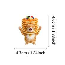 Funny Food Hat Orange Cat Sticker, Cute Kitten Wearing Snack Headpiece ...