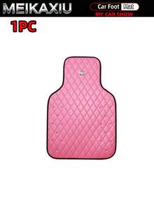MEIKAXIU 1/2/4PCS Soft Leather Embroidered Crown Rhinestone Blingbling Car Floor Mats, Easy To Clean, Wear-Resistant, Dirt-Resistant, Universal Fit Car Floor Mat Protective Pad For Women - Soft Leather Rhinestone Crown Car Floor Mat - View 17