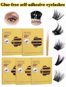 10 Rows DIY Self-Adhesive Eyelash Extensions D Curl Single Lashes, Suitable For Beginners, Reusable - Perfect For Daily Wear, Parties, Travel And Gifts - View 2