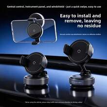 Black Car Phone Holder, Vacuum Suction Cup Doesn't Damage Car, Secure Grip Doesn't Damage Phone, Rotatable, Dedicated Car Navigation Holder - Black - View 4