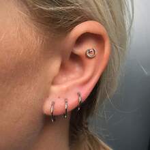 1pc ASTM F136 Titanium 16G Gothic Vortex Snake Flat Back Stud Earring Cartilage Piercing Ear Conch Nose Piercing Medusa Body Jewelry - Coiled Snake - View 7