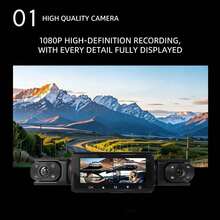 Wifi HD 4-Lens Panoramic Dash Cam, Low Light Night Vision, 360° Panoramic Recording, 4-Camera Recording, Collision Sensor, Equipped With 64Gb Loop Recording, Phone Interconnection, Battery Capacity 150mAh - 4-channel Dash Cam - View 4