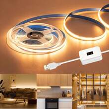 Acosh Neon Lampu Strip LED COB, Colokan USB dengan Sensor Gerakan, Lampu Penerangan Bawah Kabinet Perekat Tanpa Pengeboran untuk Dapur, Lemari, Meja, Cermin – Dekorasi Rumah Liburan Natal - Putih - View 1
