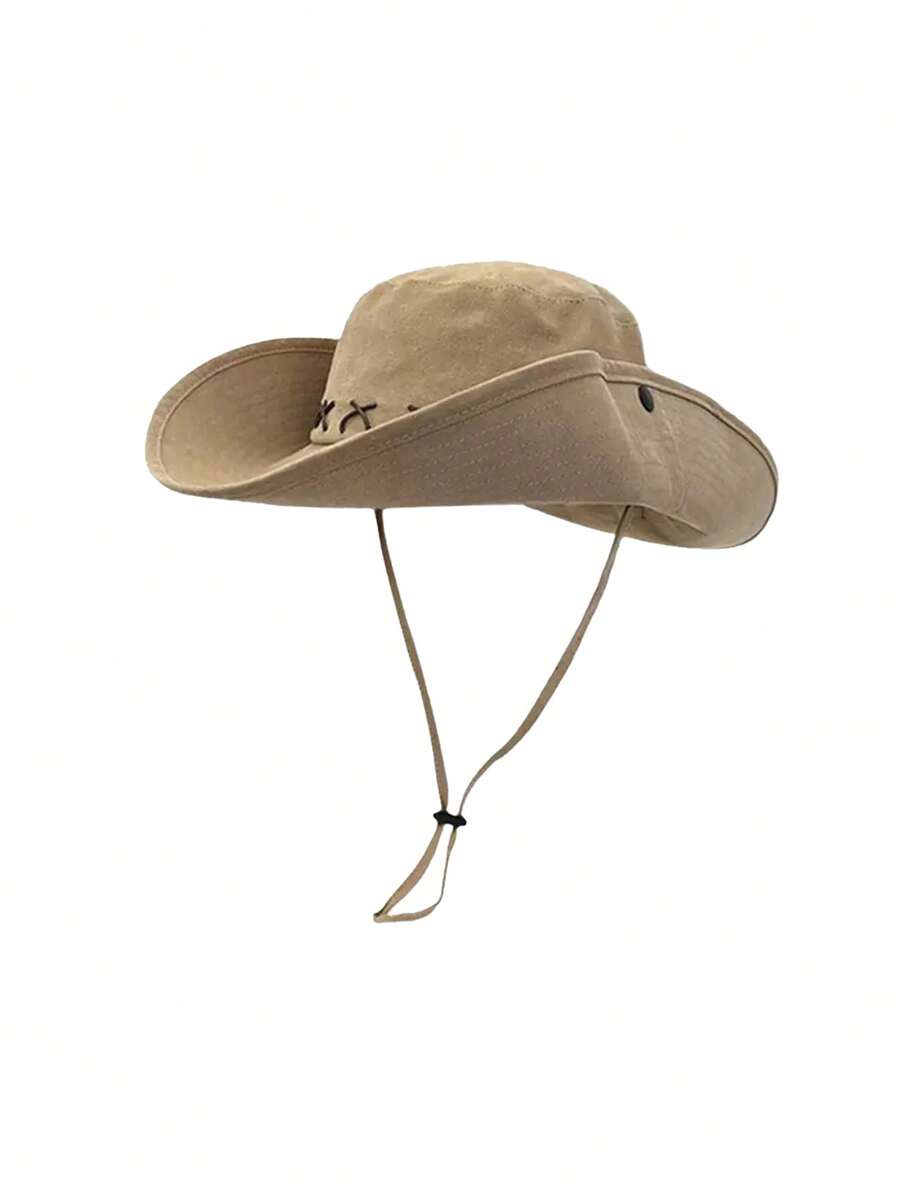 1pc Wide Brim Bucket Hat, Unisex, Summer Sun Protection Hat, Foldable, Suitable For Fishing, Hiking, Gardening, Beach And Other Activities. - Bucket Hat - View 1