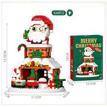 Santa Claus House Building Blocks 924 Pieces, Christmas Set - Red - View 2