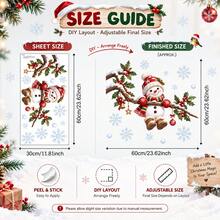 Christmas Snowman Window Decals, Snowy Holly Branch And Snowflake Static Cling Stickers, No Glue Needed, Holiday Home Window Glass Decor - Christmas Window Decals - View 8