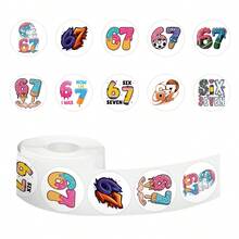 500pcs Six Seven Sticker Set, Cycling Theme Fashion Paper Stickers And Decals, Suitable For Scrapbooking, Journaling, Laptop, Skateboard, Helmet, Water Bottle, Car, Computer And More - one-size - View 7