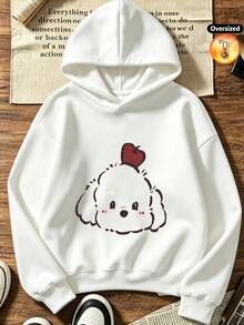 Girls' Hooded Sweatshirts, Fall/Winter Cotton Tops, Knitwear, Girls' Sweatshirts - White - View 4