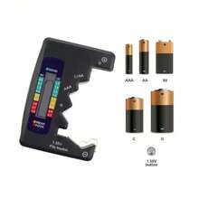 Testador Medidor De Pilhas Com Capacidade Para Pilhas AA AAA C D N 9V 6F22 LCD Mostrador Digital LAY DCQ122 - Preto - Visão 2