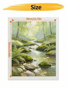 DIY Green Forest Stream (Frameless Or Framed 8x12 / 16x20 Inches) Paint By Numbers Kit(Acrylic) Arts & Crafts For Adult Beginners, Home Wall Decor, And Unique Holiday Gifts For Relaxing Painting Sessions - Sets - View 8