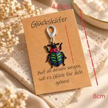 1pc/3pcs Unisex Alloy Oil-Drip Beetle Ladybug Insect Pendant With Blessing Card, Creative Personalized Bag Charm Gift For Friends - Multicolor - View 3