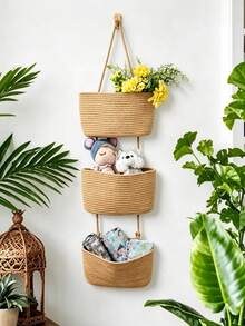 Wall-Mounted Storage Basket For Organizing Miscellaneous Items, Suitable For Wall Storage And Decoration In Bedrooms, Bathrooms, And Studies Home Decor Storage Storage Organizer Closet Organizer And Storage Bathroom Decor Bathroom Storage - Multicolor - View 7