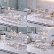 1pc Transparent Acrylic Multi-Tier Display Stand, A Versatile Desktop Acrylic Storage Rack, Suitable For Displaying Small Ornaments, Perfumes, Cosmetics, Accessories, Etc. The Multi-Tier Transparent Storage Rack Can Be Used As A Perfume Stand - View 2