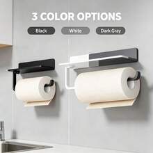 No-Drill Wall-Mounted Kitchen Paper Towel Holder, Multi-Function Toilet Paper Rack For Bathroom - Paper Holder - View 2