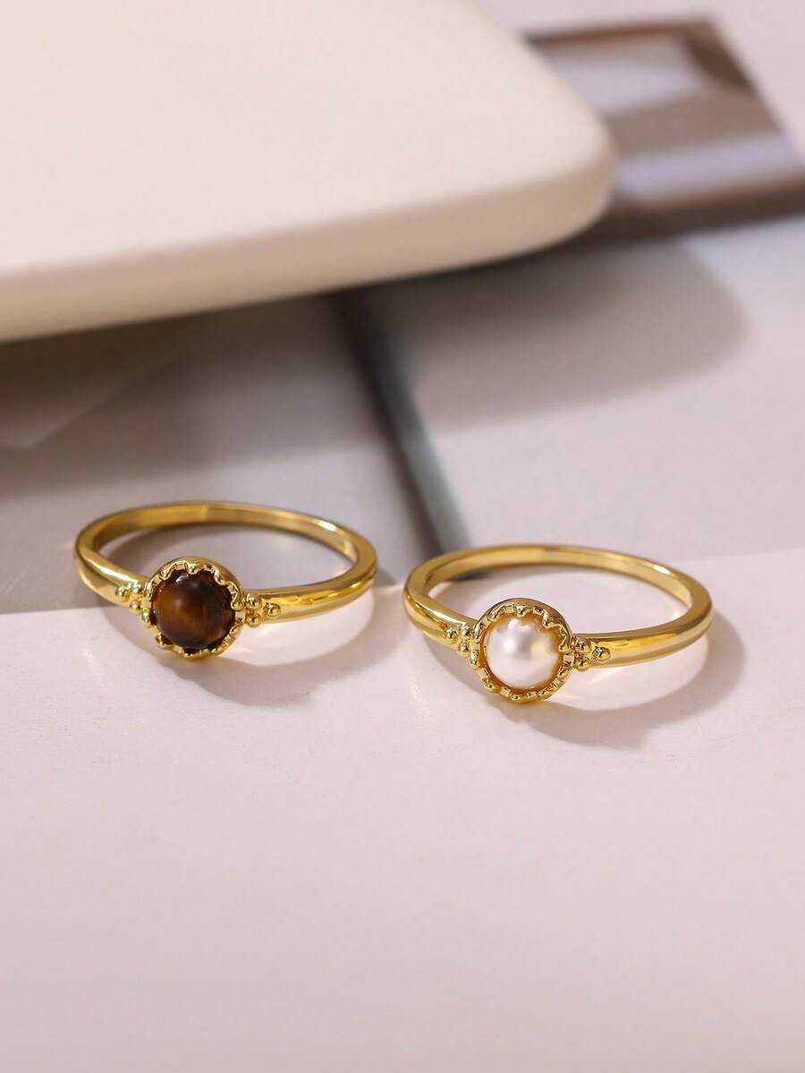 1件不鏽鋼復古太陽戒指，女性熱門個性化圓形戒指飾品 - JZ10591 - 查看 1